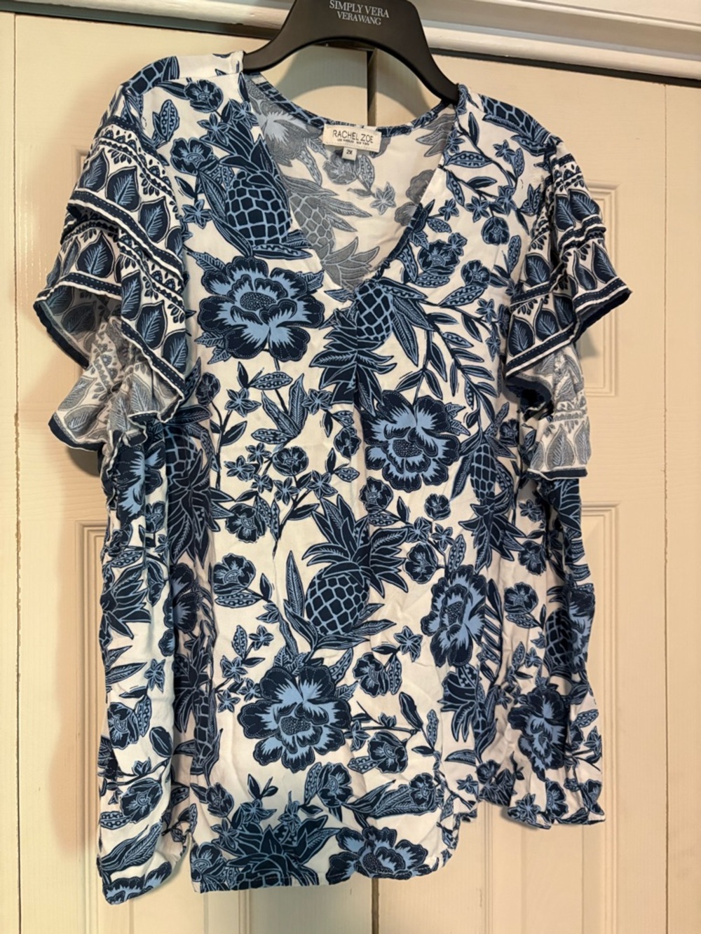 Rachel Zoe Printed Top sz 2XL